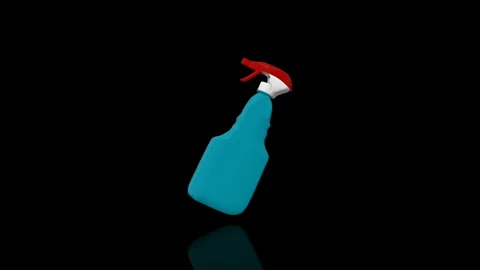 Spray Bottle Turns on itself - loop animation Stock Footage 251691189