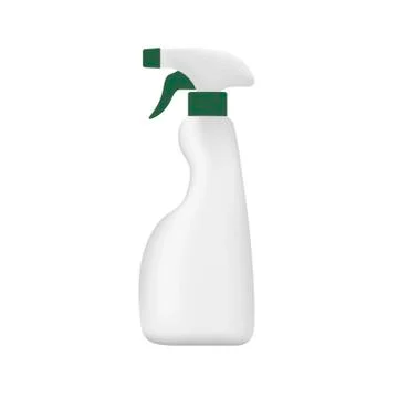 Spray bottle on white background. Plastic containers with trigger sprayers and Stock Illustration