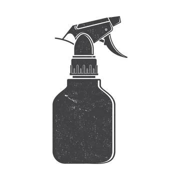 Spray bottle for work in garden icon silhouette isolated on white. Vector ill Stock Illustration