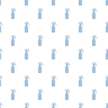 Spray bottles creating seamless pattern for cleaning background Illustrazione stock