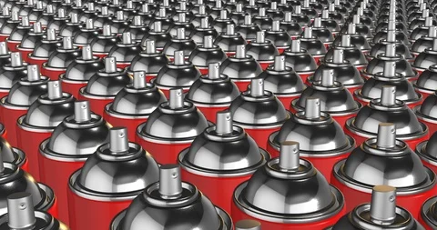 Spray can aerial view Video stock 89069226