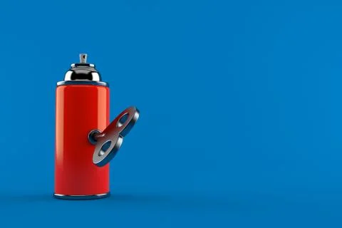 Spray can with clockwork key Stock Illustration