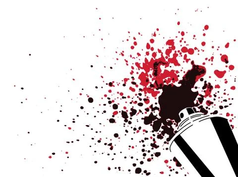 Spray can with color splashes Stock Illustration