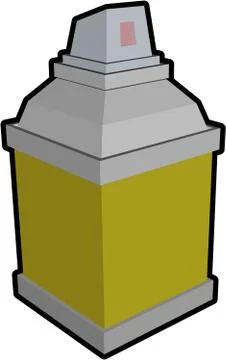 Spray can graffiti stylized simplified square on white Stock Illustration