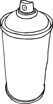Spray can hand drawn liquid line on a white background Stock Illustration