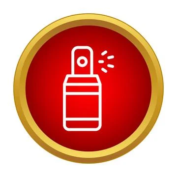 Spray can icon creating fine mist within button Ilustración de archivo