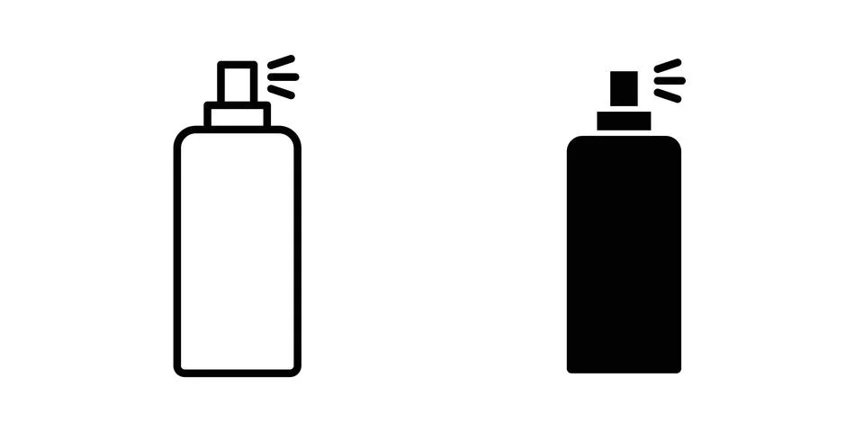 Spray can icon symbol. Flat and Stroke Vector illustration Stock Illustration