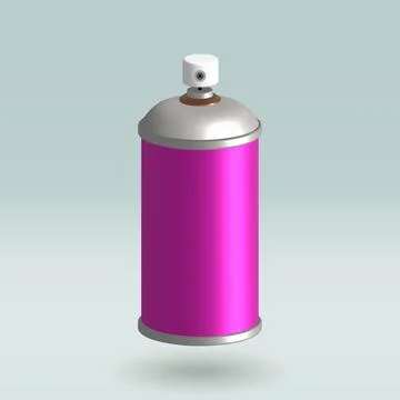 Spray can isolated vector 3d icon. pink spray can 3d illustration. Stock Illustration