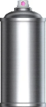 Spray can made with circle bubbles over white Stock Illustration