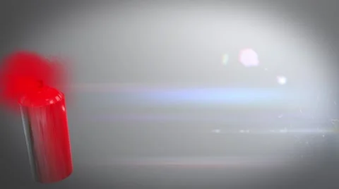 A spray can passing the screen leaves the traices of  a red paint Stock-Footage 47403489