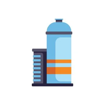 Spray can transforming and taking over a city building Ilustración de archivo