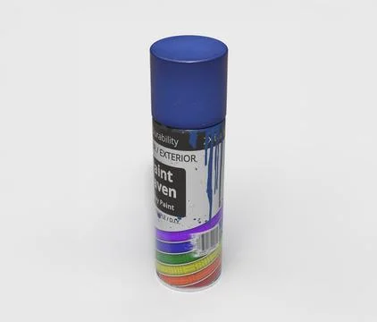 Spray can on the white backdrop, right side view Stock Illustration