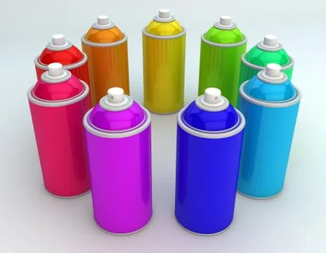 Spray cans Stock Illustration