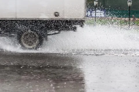 Spray from the car Stock Photos