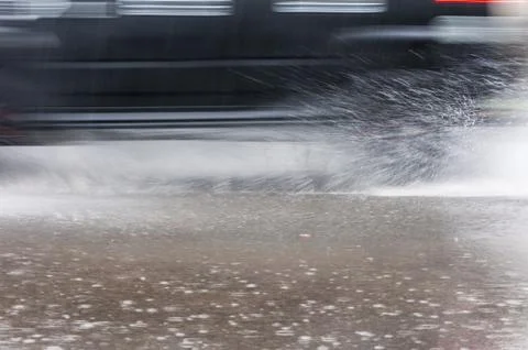 Spray from the car 写真素材