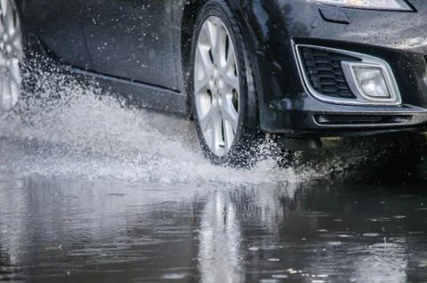 Spray from the car Stock Photos