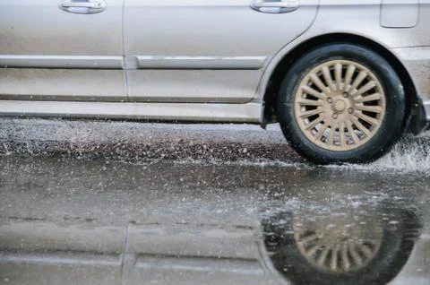 Spray from the car Foto stock