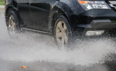 Spray from the car Fotos Stock