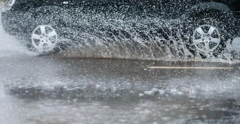 Spray from the car Foto stock