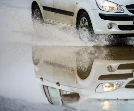 Spray from the car Foto stock