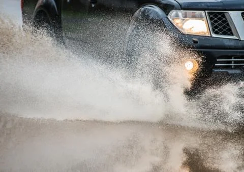 Spray from the car Foto stock