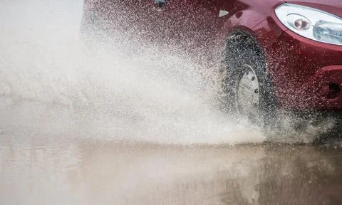 Spray from the car Foto stock