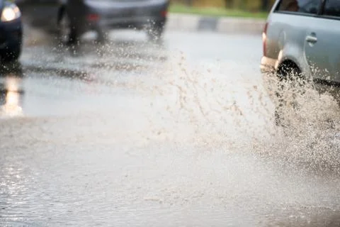 Spray from the car Foto stock