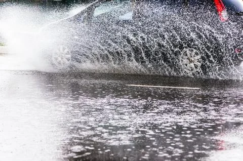 Spray from the car Foto stock