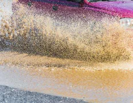Spray from the car Fotos Stock