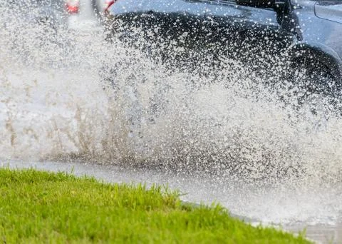 Spray from the car Stock Photos