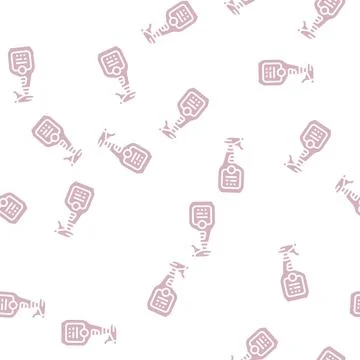 Spray for cleaning window glyph seamless pattern Stock Illustration