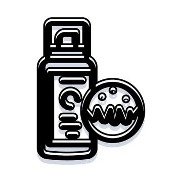 Spray cleanser bottle eliminating germs and viruses Stock Illustration