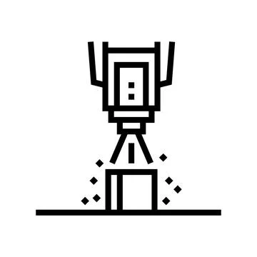 Spray coating application materials engineering line icon vector illustration Illustrazione stock