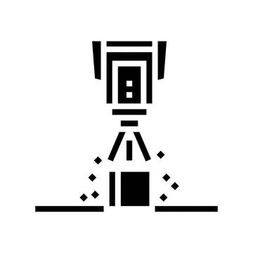 Spray coating application materials engineering glyph icon vector illustration Stock Illustration