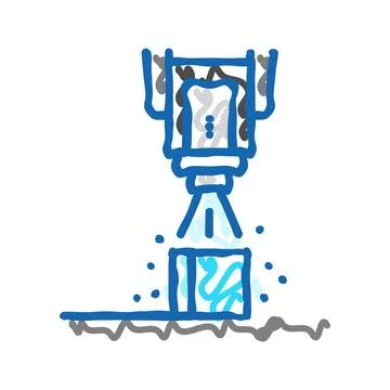 Spray coating application materials engineering icon doodle illustration Stock Illustration