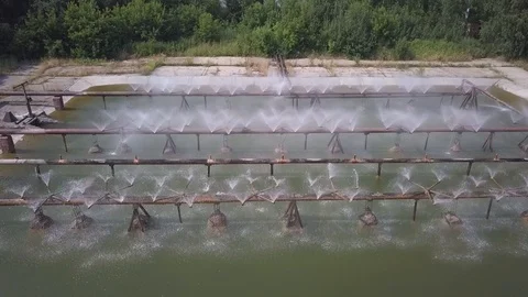 Spray cooling system of particle accelerator. Up and tilting down. Stock-Footage 94755733