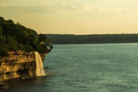 Spray Falls at Pictured Rocks Stock Photos