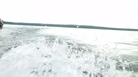 Spray from a fast-moving boat. Stock Footage 68945251
