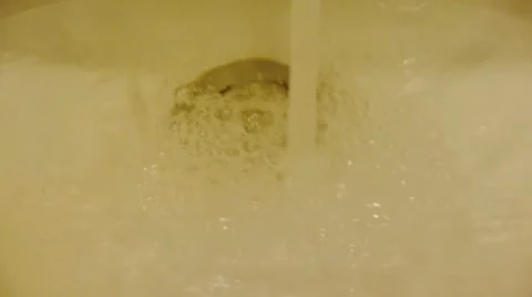 Spray foam hand basin,Bubble,Wash hands at Luxurious faucets toilets. Stock Footage