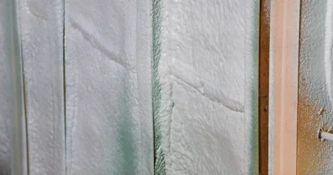 Spray Foam Insulation close Stock Footage 165132223