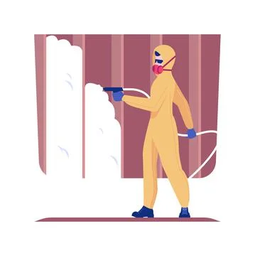 Spray foam insulation isolated concept vector illustration. Stock Illustration