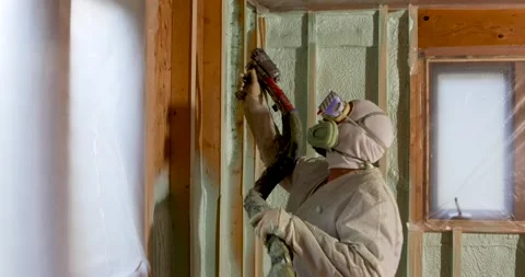 Spray Foam Insulation side medium Stock Footage 165132183