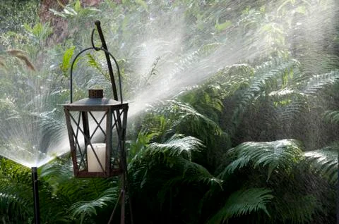 Spray in the garden Stock Photos
