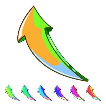 Spray graffiti arrow cartoon vector graphic Stock Illustration