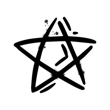 Spray graffiti star. Texture element, isolated on white background. Vector Stock Illustration