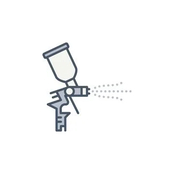 Spray Gun colored icon - vector Auto Body Painting sign Stock Illustration