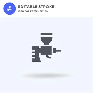 Spray Gun icon vector, filled flat sign, solid pictogram isolated on white, l Stock Illustration