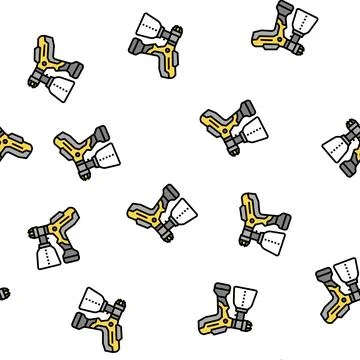 Spray gun tool vector seamless pattern Stock Illustration