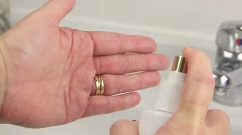 Spray On Hand Stock Footage 10892365