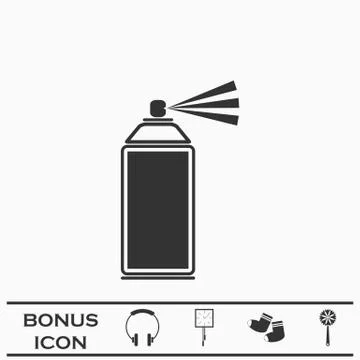 Spray icon flat. Stock Illustration